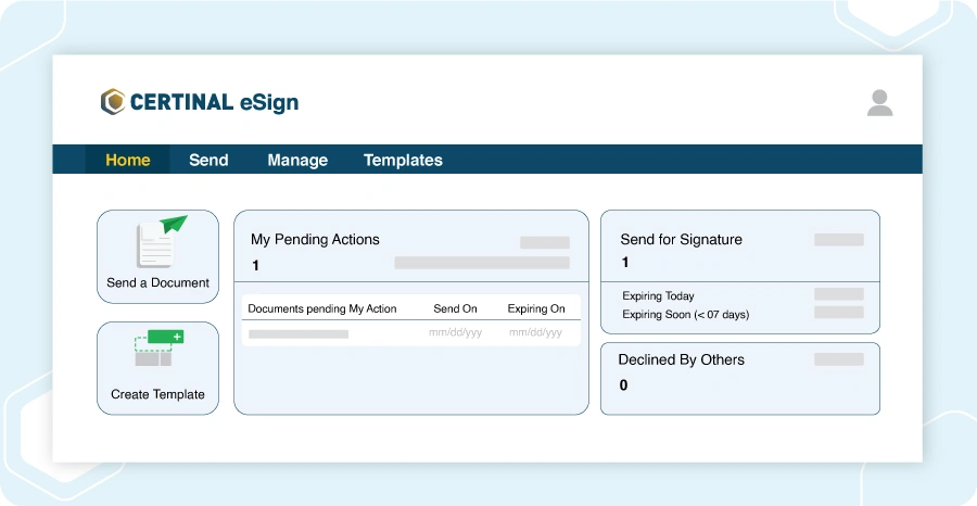 Screenshot of Certinal eSign, the best e signature software