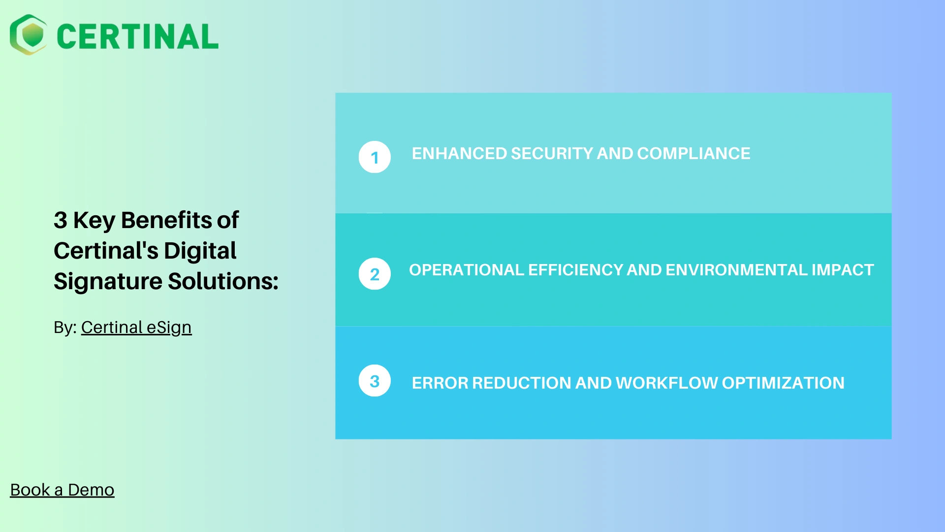 Key Benefits of Certinal Digital SIgnature Solution