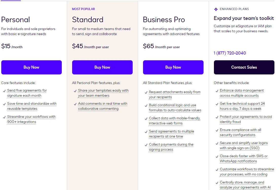DocuSign Pricing Plan