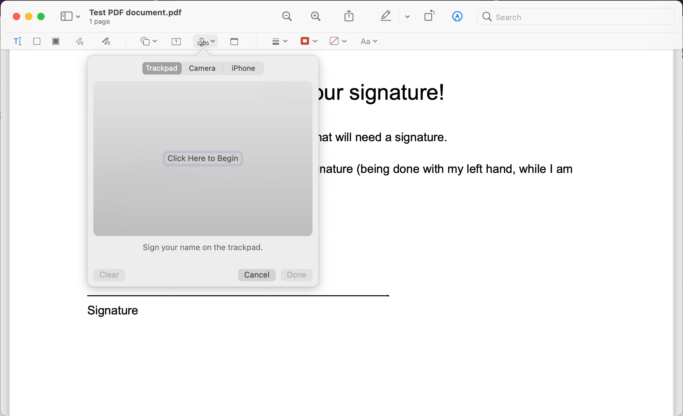 how to sign a document on mac