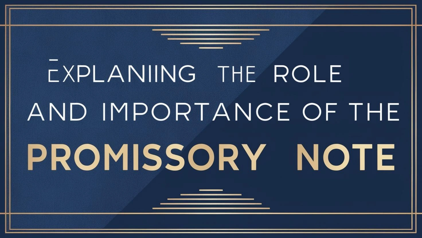 Explaining the Role and Importance of the Promissory Note