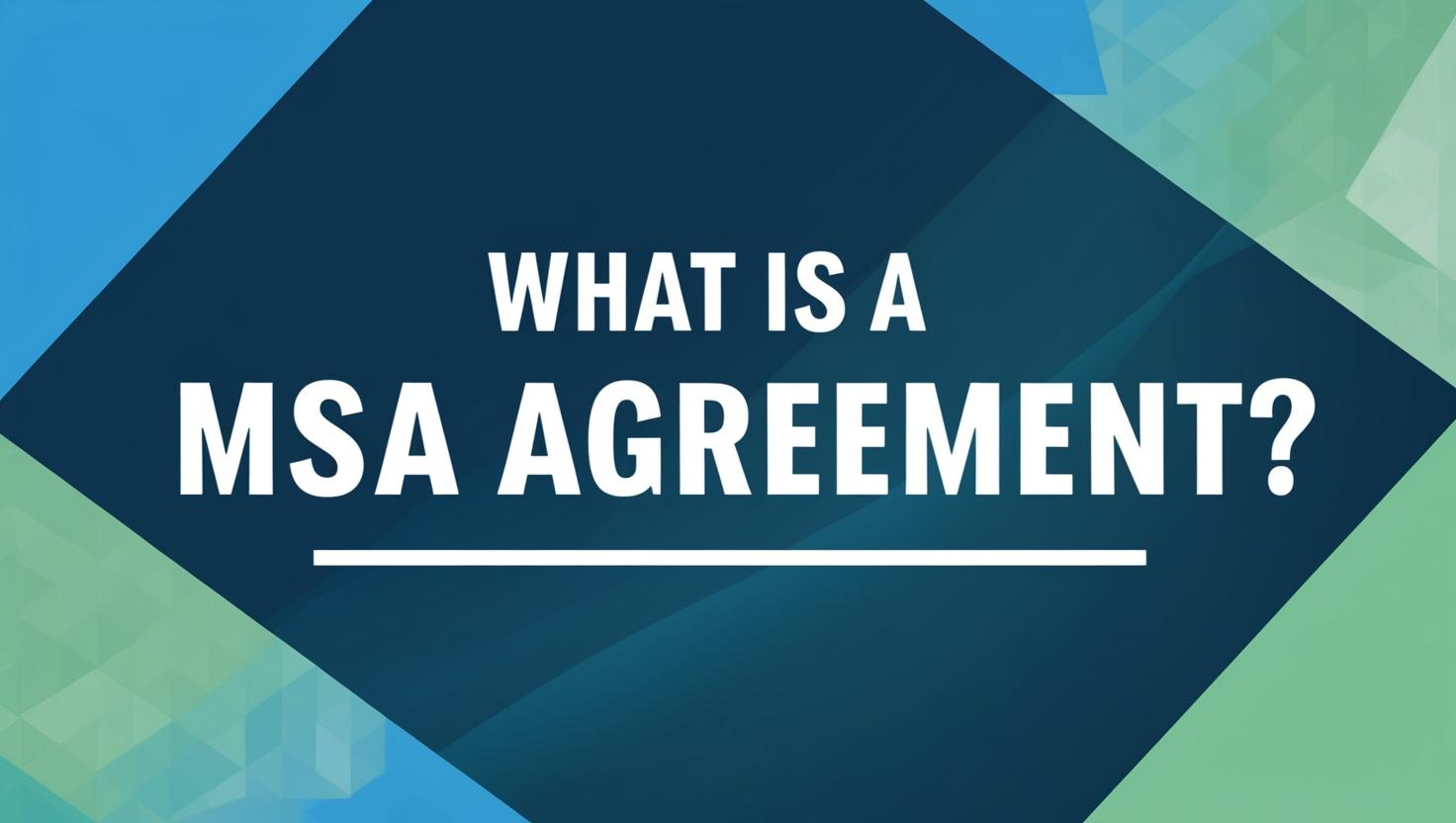what is a MSA agreement