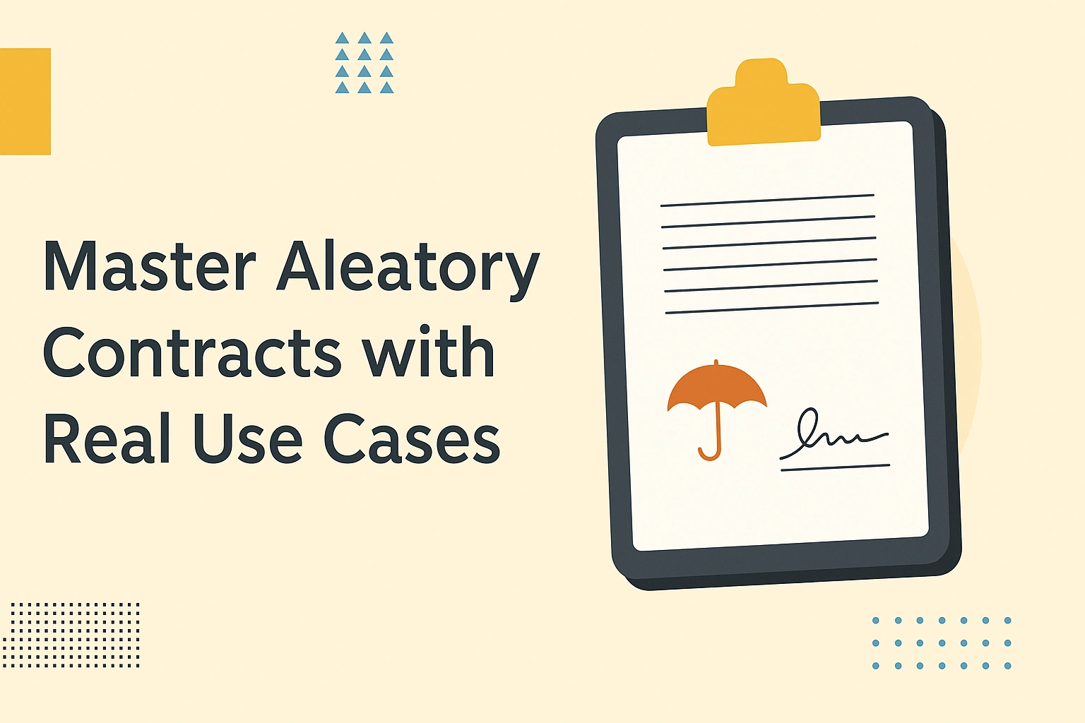 Master Aleatory Contracts with Real Use Cases