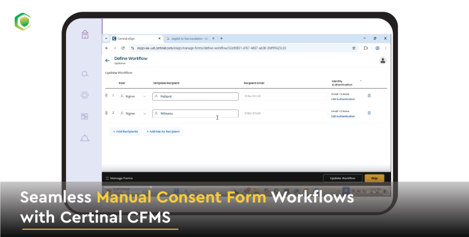 Seamless Patient & Witness Consent Signing with Certinal CFMS